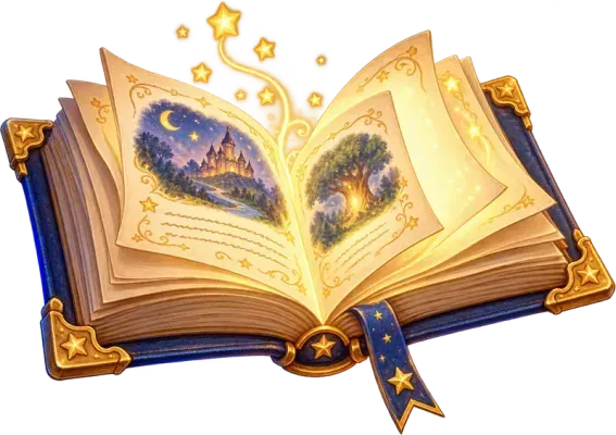 The Lost Book, open, some pages glowing